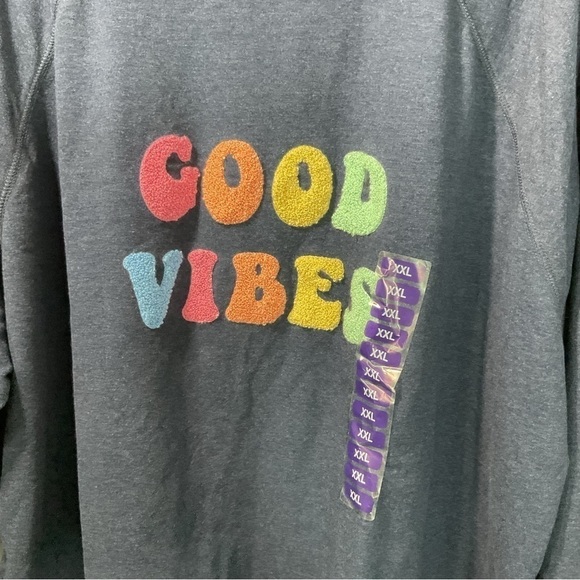 WildFox Size XXL Navy Blue Good Vibes Over Size Crew Neck Sweater NWT - Picture 3 of 7